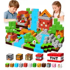 EVERSO - Bloques Magnéticos 204 Piezas Juego Construcción STEM Niños 3+