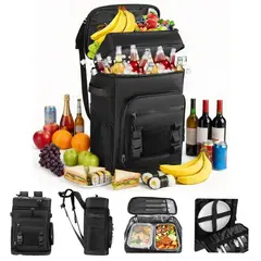 EVERSO - Mochila Cooler Térmica Impermeable 30L 48 Latas Plegable