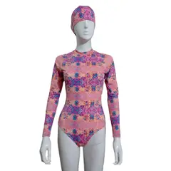 CERASUS PROJECTS - Traje de baño de surf manga larga con gorra de mujer Filtro UV +50