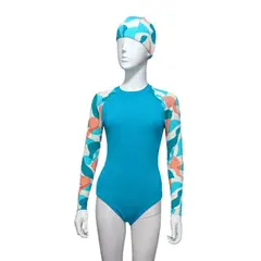 CERASUS PROJECTS - Traje de baño de surf manga larga con gorra de mujer