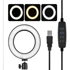 GENERICO - Lámpara de Luz Anillo LED Regulable 21cm con Soporte