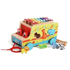 GENERICO - Bus de Madera Montessori 3 en 1