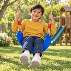 UPFUN - Columpio Eva Azul Resistente Cuerda Ajustable Niños