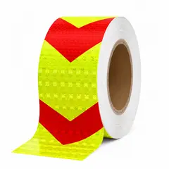 KUANGYE - Cinta Reflectante Bicolor Rojo Amarillo 5Cm × 50Mts