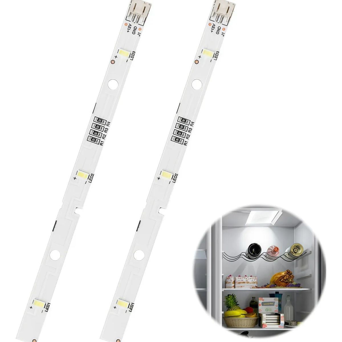 NEBLISUR - Pack 2 Tira De Luz Led Refrigerador Compatible con Rongsheng Hisense,Pcb Bcd-630wt Dc12v 1.25w