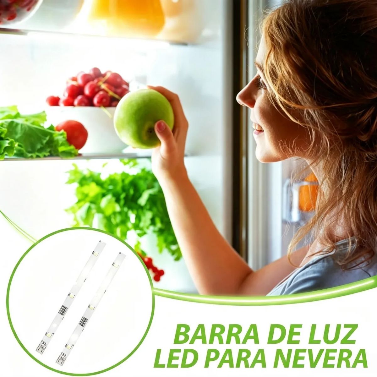 NEBLISUR - Pack 2 Tira De Luz Led Refrigerador Compatible con Rongsheng Hisense,Pcb Bcd-630wt Dc12v 1.25w