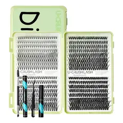 HALMAN - 640 Racimos Kit De Pestañas Postizas Reutilizables 8-16mm