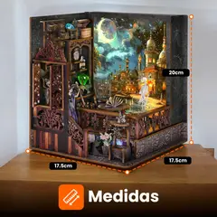 CURSOR - Book Nook Separador De Libros Exploración Mágica 3D Luz Led - Exploración Mágica 20x17.5x17.5
