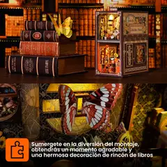 CURSOR - Book Nook Separador De Libros Exploración Mágica 3D Luz Led -Sala de Colección de Mariposas 23x18x11