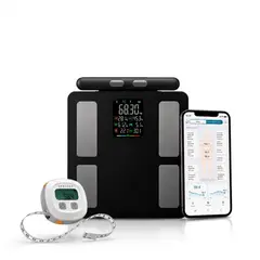 TOPMEDIC - Pack Balanza Pesa Smart 8 Electrodos + Cinta Métrica Bluetooth