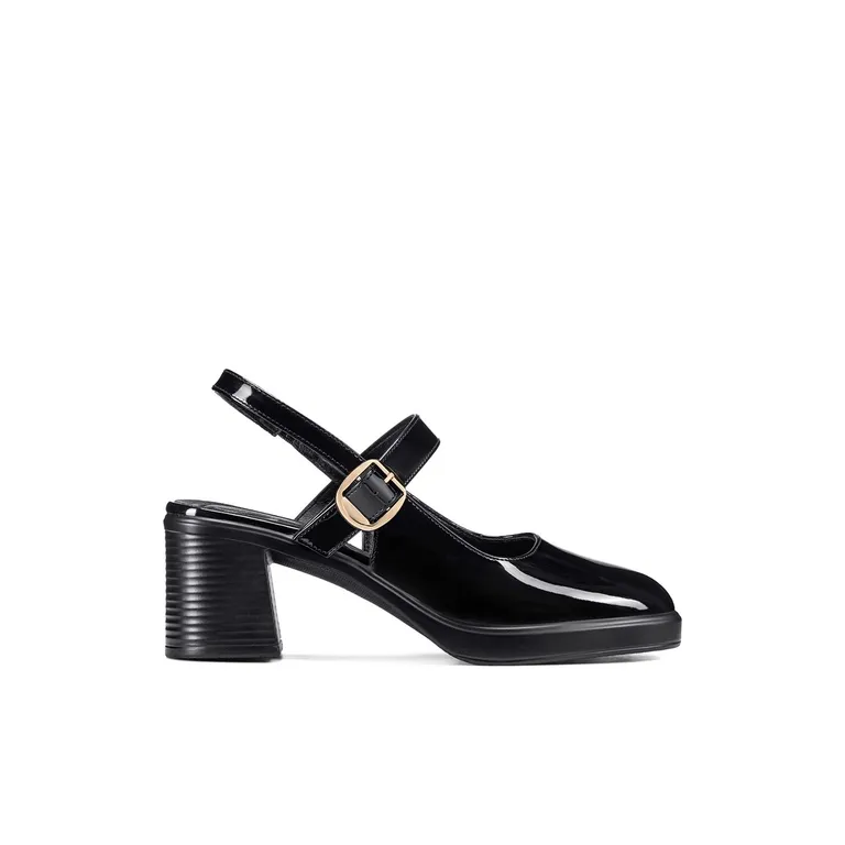 Zapatos Taco PU Acharolado Mujer Cuadrado GH221