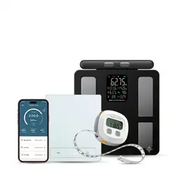 TOPMEDIC - Pack Balanza Pesa Smart Senssun + Cinta Bluetooth + Balanza Nutricional
