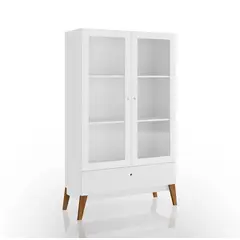 BE DESIGN - Vitrina Con 2 Puertas y 1 Cajón Bahamas Blanco