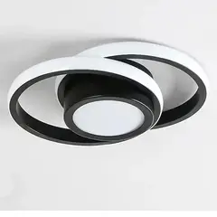 GENERICO - Lámpara de Techo Moderna LED Regulable Doble Anillo