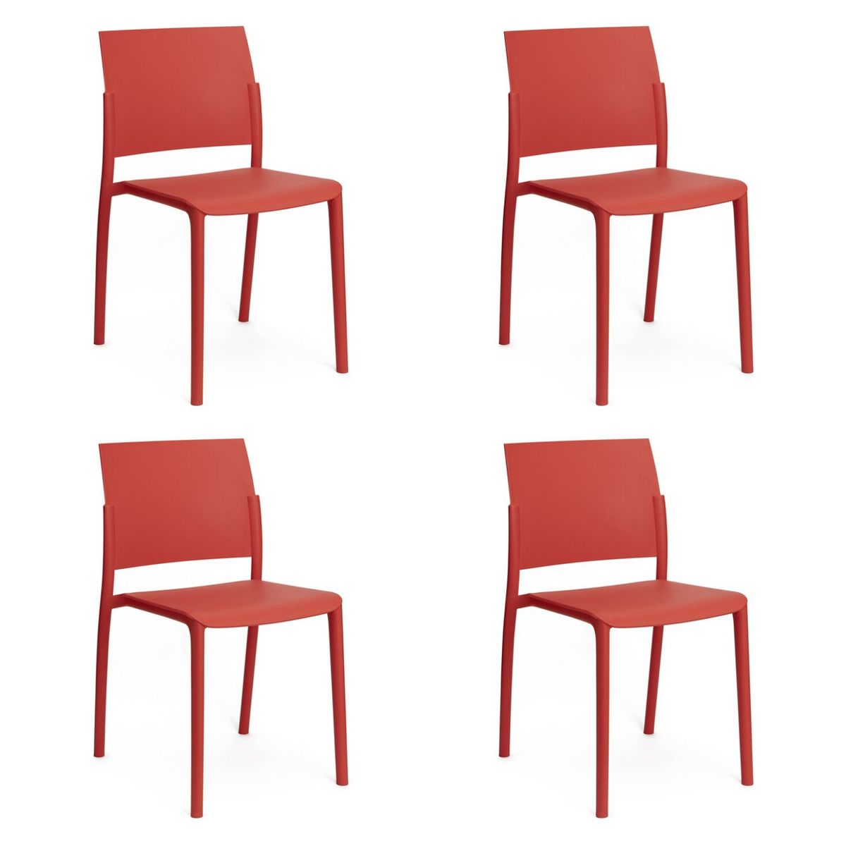 ASIMETRIKA - Set 4 Sillas Simi Rojo