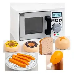 GENERICO - Microondas Juguete Con Alimentos Madera Para Niños