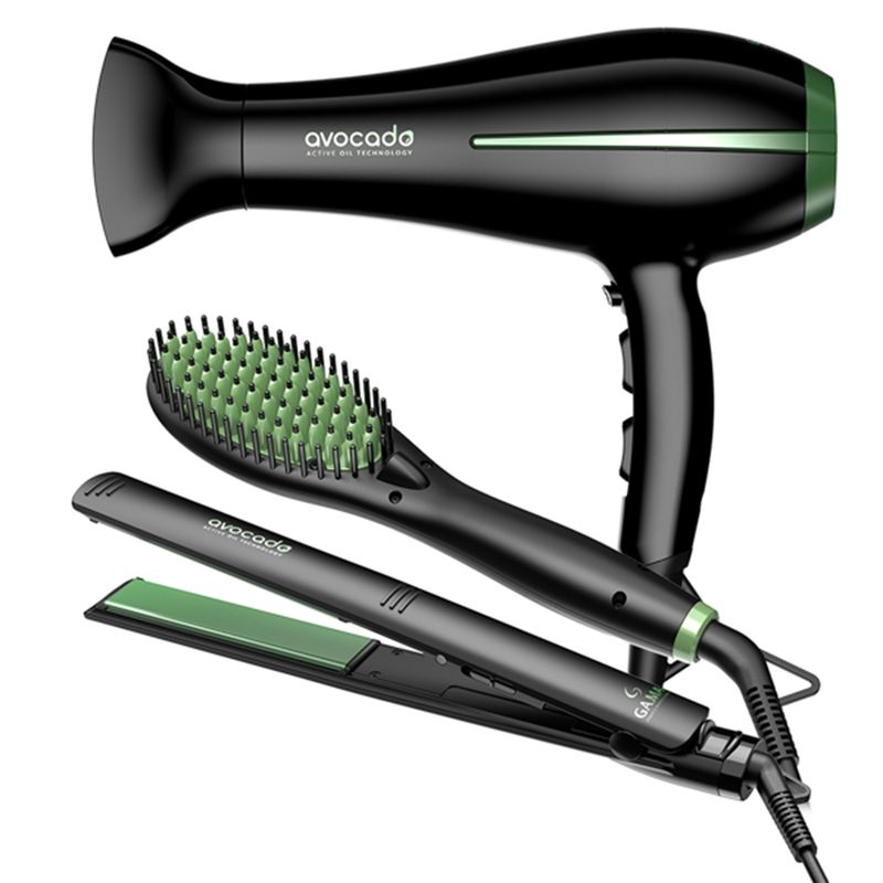 GAMA - Tripack GAMA Secador Bora + Alisador Elegance + Cepillo Avocado