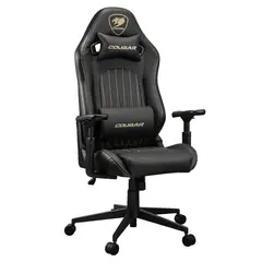 COUGAR - Silla Gamer Explore Royal, Reclinable 155°, Reposabrazos 3D Hyperrotation, Negro/Dorado