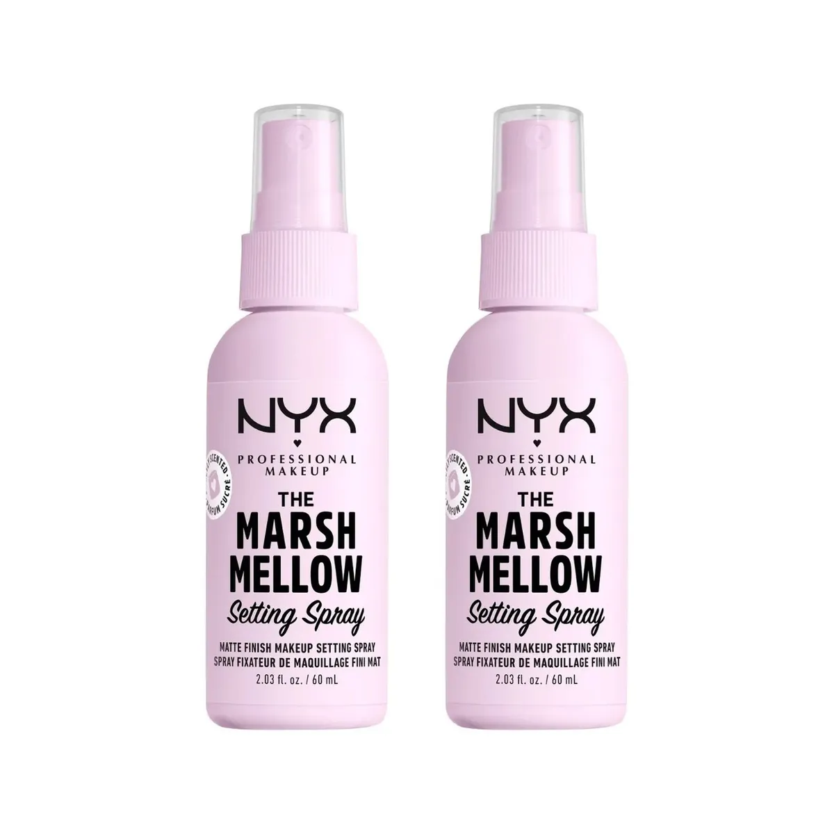 NYX PROFESSIONAL MAKEUP - Pack Duplo Spray Fijador de Maquillaje NYX The Marshmellow Mate 60 ml c/u