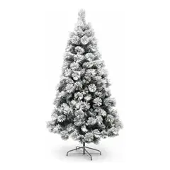 GENERICO - Arbol De Navidad Nevado 210 Cm Frondoso Con Base Metálica