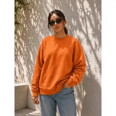 JAGIMA - Polerón 350gr Polo Cuello Redondo Mujer Oversize Algodón Liso Casual