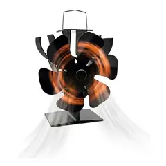 ZELVION - Ventilador Estufa A Leña Chimenea 6 Aspas Sin Electricidad