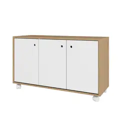 HOGA - Aparador Buffet 3 Puertas Nuez Blanco