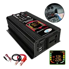 GENERICO - Inversor De Corriente 6000w 12v A 220v Negro Para Coche Y Auto