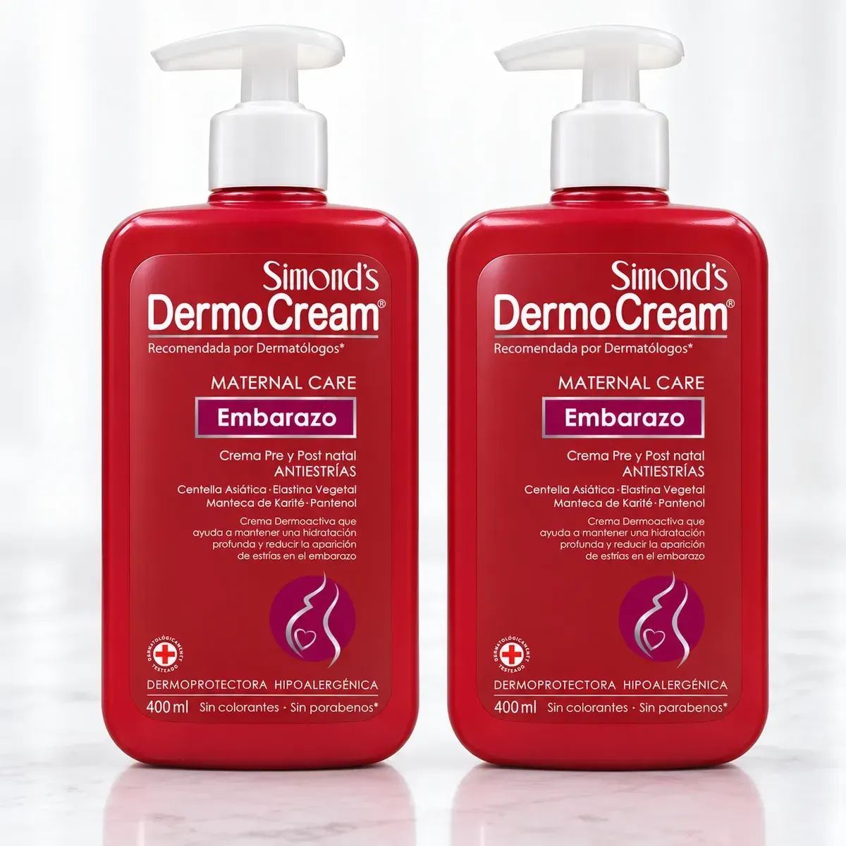SIMONDS - Pack X2 Simond's Dermo Cream Maternal Care Embarazo 400ml