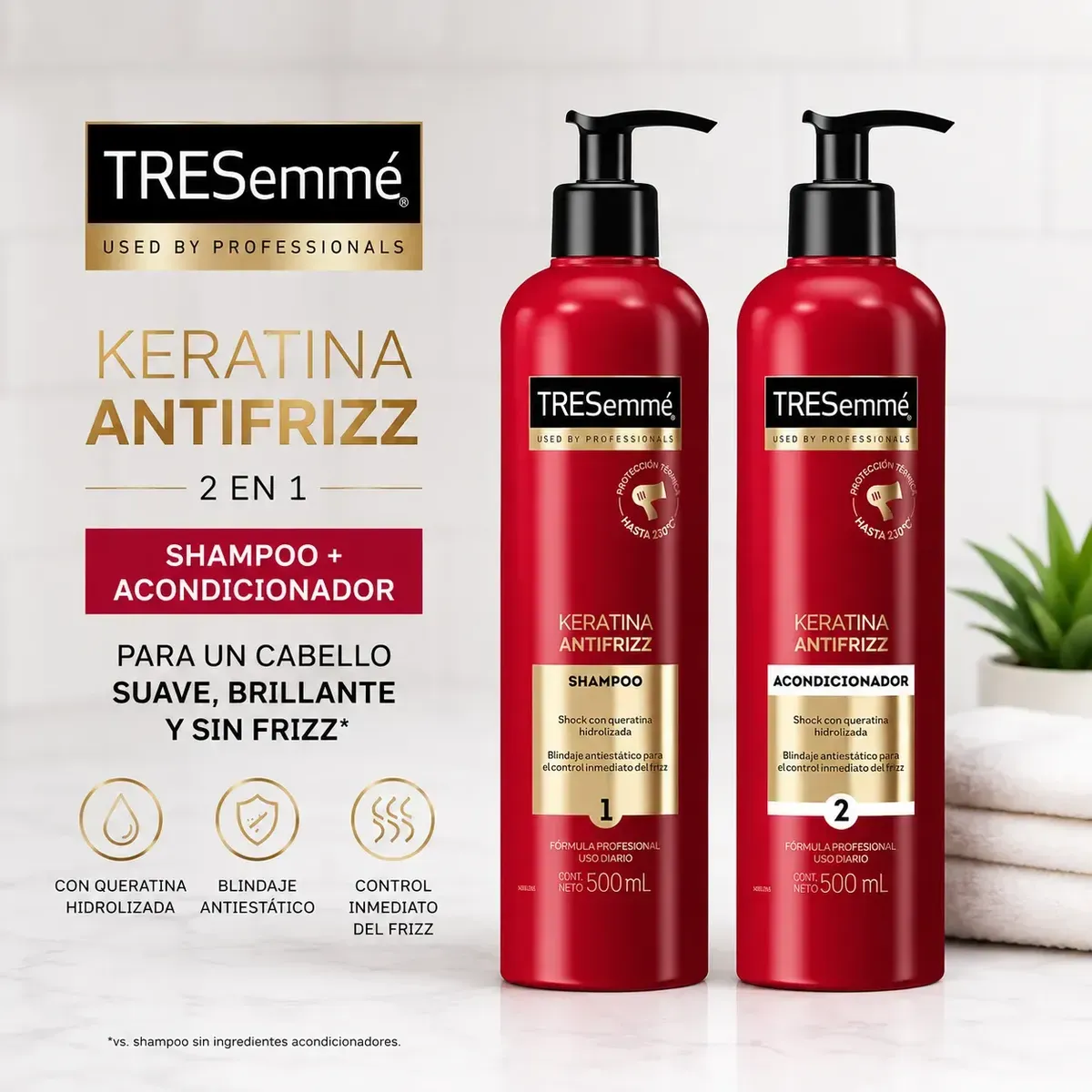 TRESEMME - Pack Tresemmé Keratina Antifrizz Shampoo Y Acondicionador