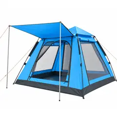 GENERICO - Carpa Camping Familiar 220x220x160 cm Para 6 Personas Con Toldo Exterior Premium