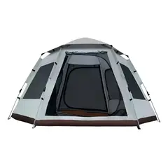 GENERICO - Carpa Automática Hexagonal Camping Para 6 Personas 240x280x160 cm Familiar