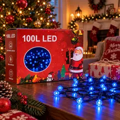 GENERICO - Luces Navideñas LED Azules 100 Luces Para Árbol y Hogar