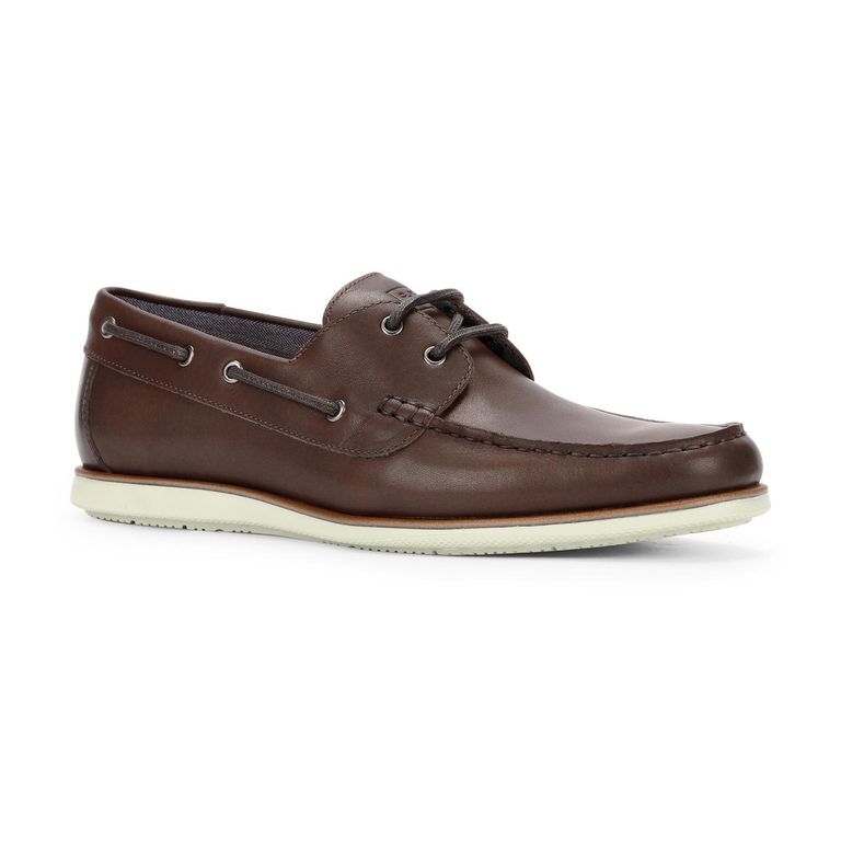 Zapato Mocasín Náutico Hombre X-Light Cuero Dockwalk Café