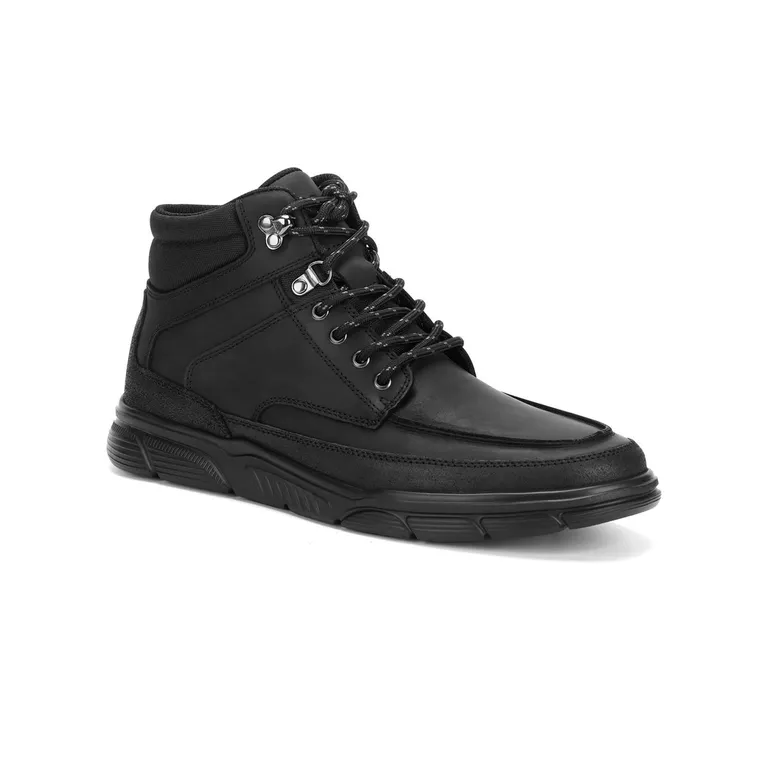 Zapatilla Caña Alta Hombre X-Light Cuero Dosscourt Negro