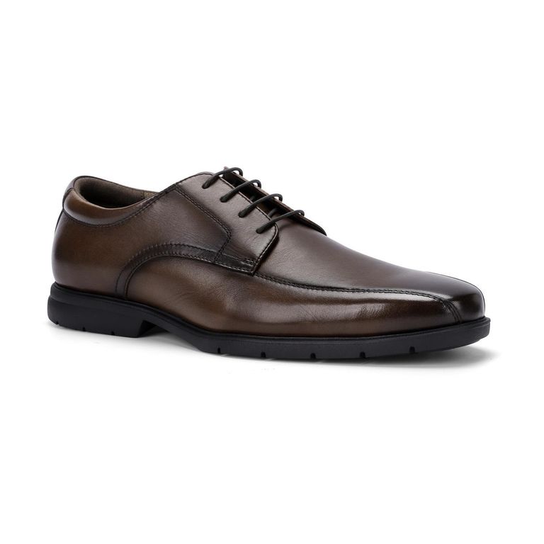 Zapatos Formales Hombre X-Light Punta con Costuras Café Oscuro Piuma