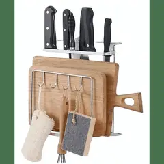 GENERICO - Colgante metálico porta tabla y cuchillos para cocina
