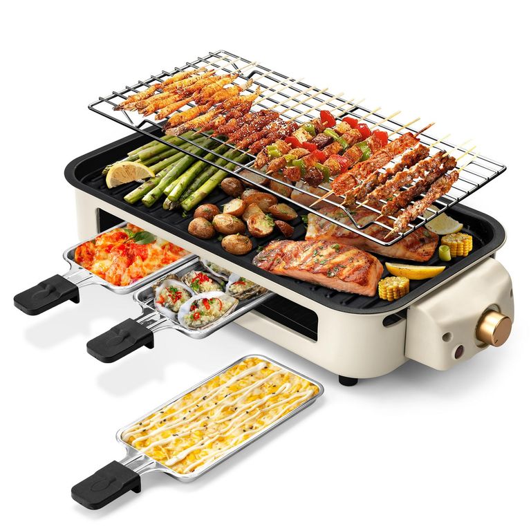 Plancha grill de contacto para asados y parrilla doméstica