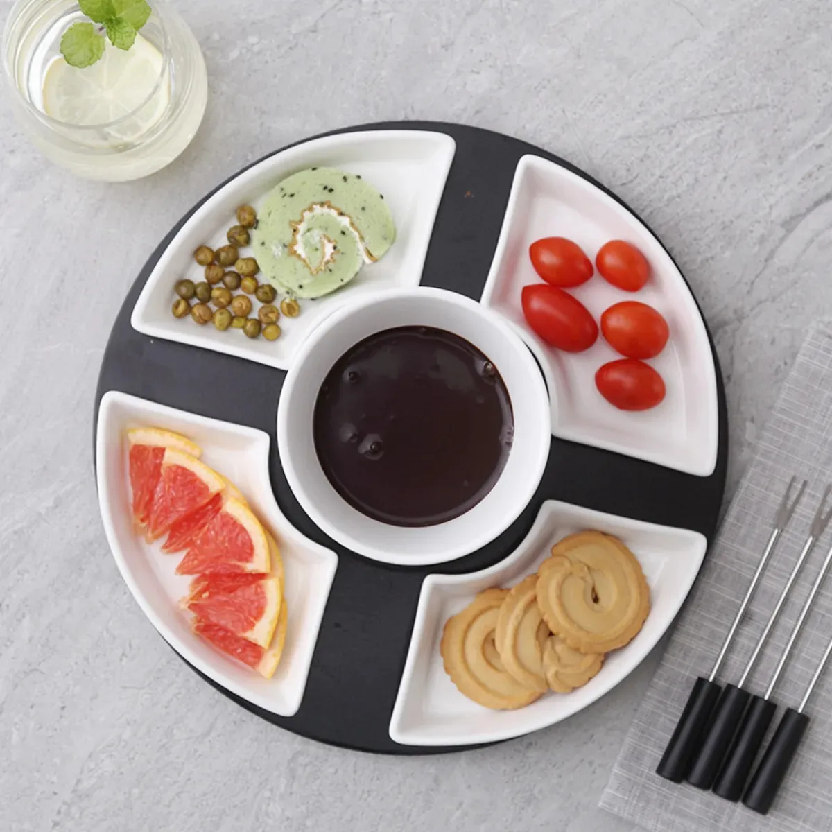VIDA BUENAS - Conjunto De Fondue De Chocolate De Cerámica