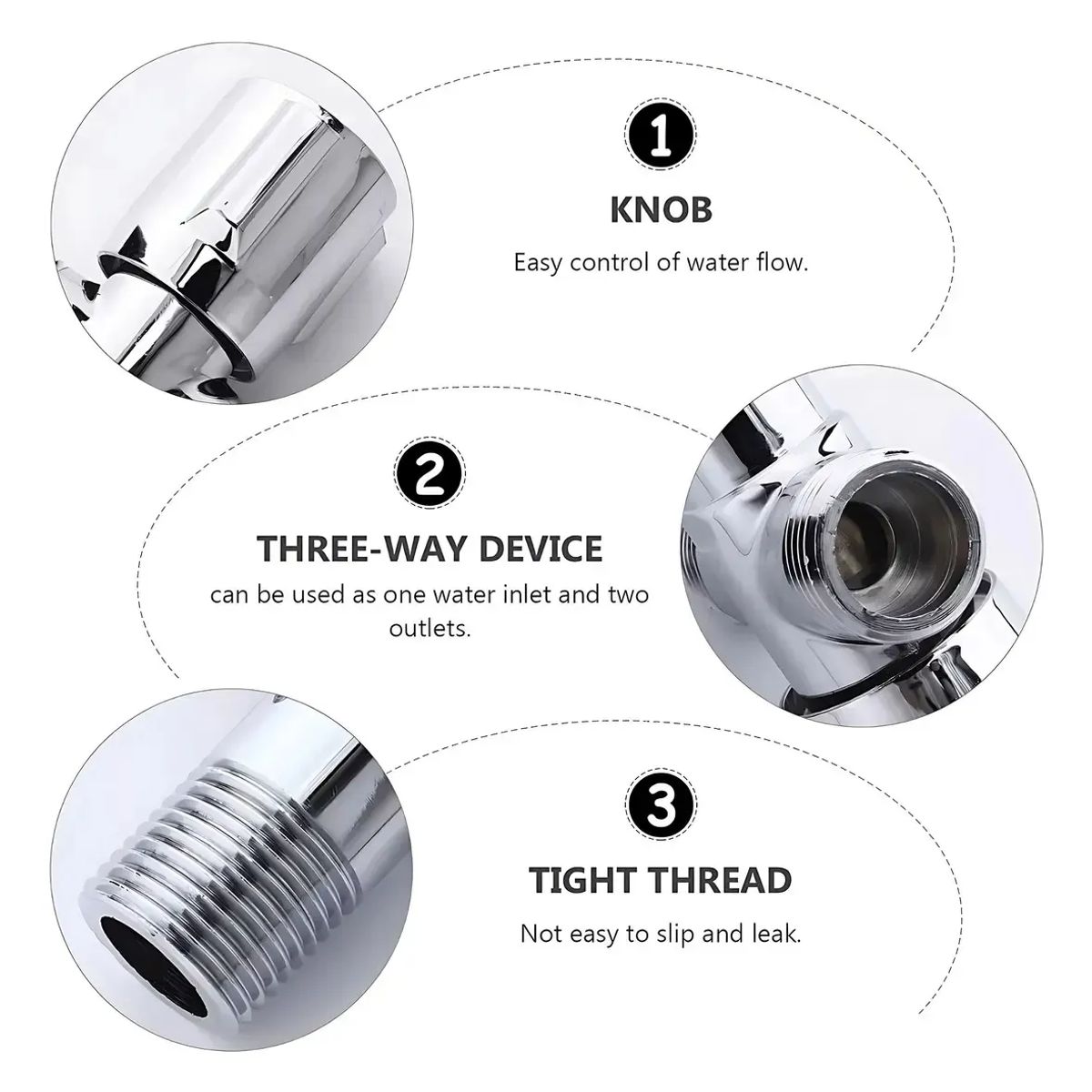 NEBLISUR - Llave Angular Doble Conexión De 1/2 Pulgada Acero Inoxidable