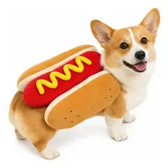 TSKY CHILE SHOPPING - Disfraz Mascota Perro Gato Hot Dog Completo Halloween Traje Ropa Perros Gatos Fiesta Talla S