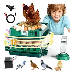 WUWAWDOGA - Incubadora Automático 12 Huevos Giro Y Control Temperatura
