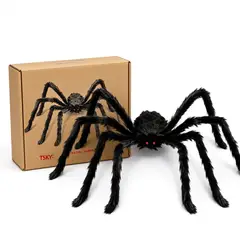 TSKY CHILE SHOPPING - Decoración Halloween Araña Gigante Peluda 228 Cm