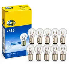 HELLA - Kit 10 Ampolletas P21/5W 12V BAY15d Doble Contacto