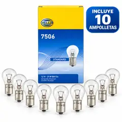 HELLA - Kit X10 Ampolletas 7506 P21W BA15s 12V 21W