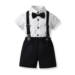 ALMA & DECO - Traje Conjunto Formal Bebé Niño Smoking Fiesta Modelo Bco y Negro