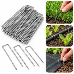 EVERSO - Pack 100 Grapas Galvanizadas en U para Malla Antimaleza