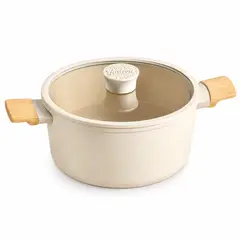 HUDSON - Olla 28cm Antiadherente Cerámico Harmony Inducción Beige HAR09