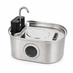 RAGNAR - Bebedero Inteligente para Mascotas 3,2 L – Acero Inoxidable, Sensor y Batería Recargable