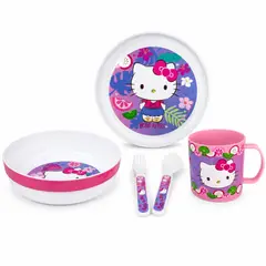 HELLO KITTY - Set de Vajilla Infantil 5 Piezas